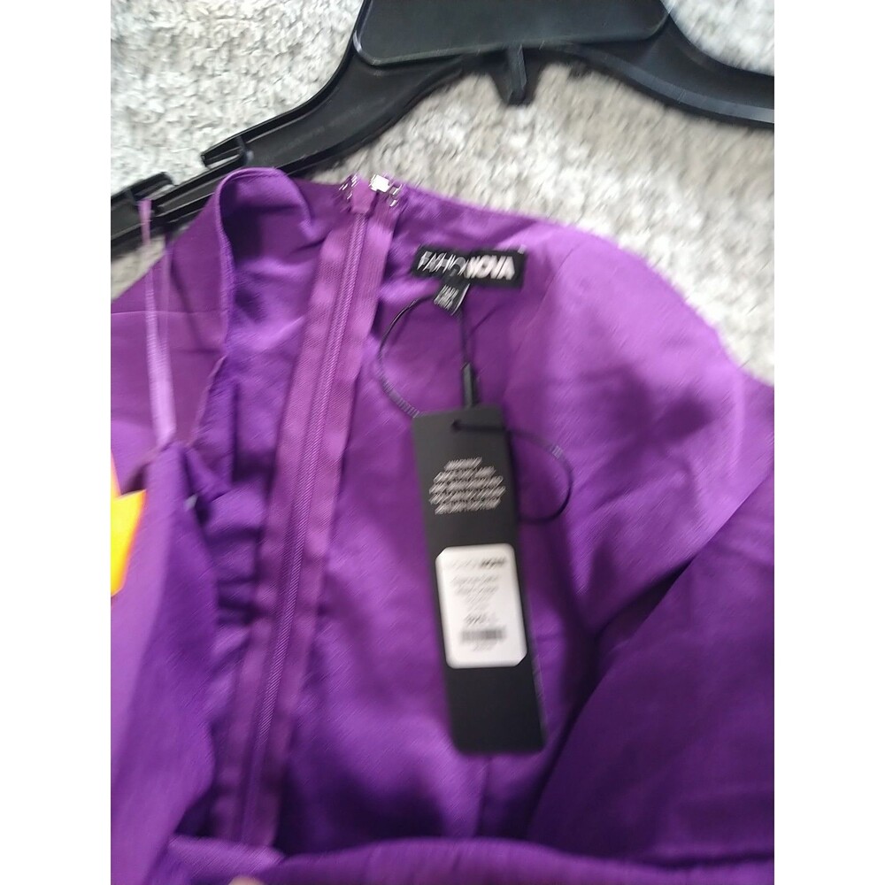 Fashion Nova Strapless Purple Maxi Side Slit Dress Nwt Purple Y2K City - Picture 11 of 14